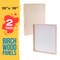 Unfinished Cradled Wood Panels for Painting, 2 Pack of 18x18 inch - Gallery Birch Wooden Canvas Boards 1-1/2" Deep - Mixed-Media Craft, Acrylic, Oil, Encaustic, Paint Pouring